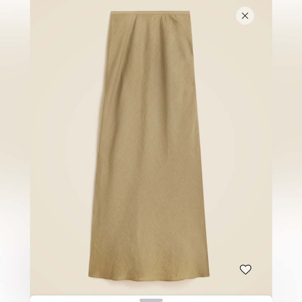 NWT J. Crew Gwyneth Slip Maxi Skirt Linen S Dusty Fatigue